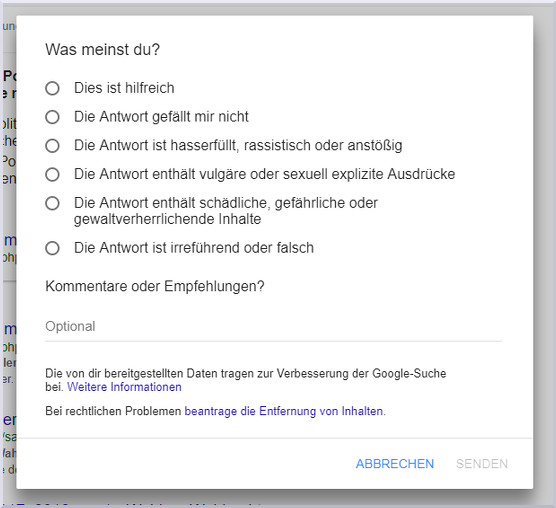 Snippet beurteilen