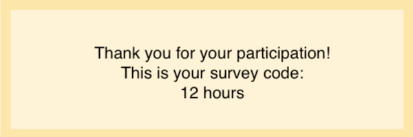 content related survey codes