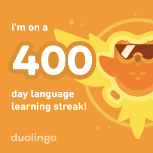 Beispiel eines sozialen Teilungsgrafik von Duolingo