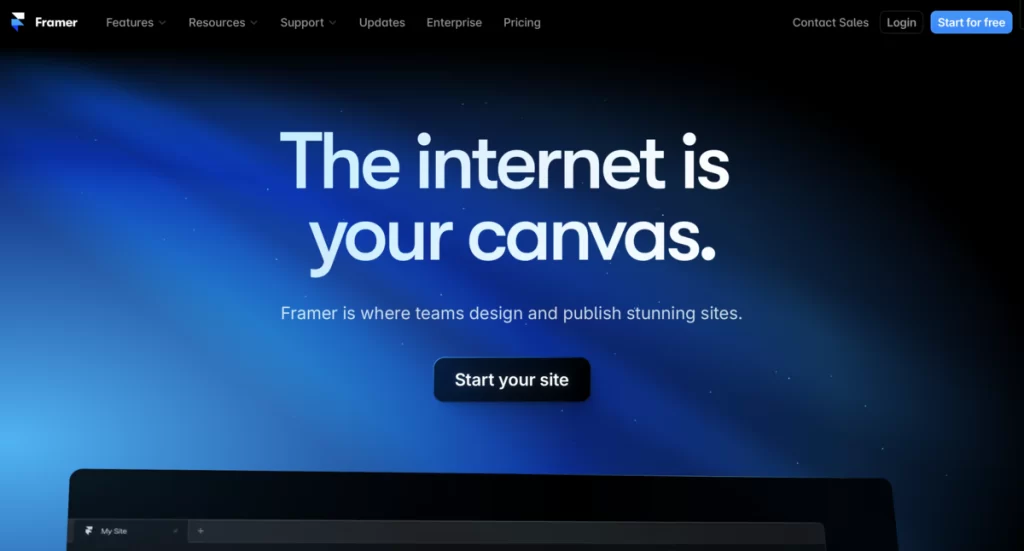 Screenshot of Framer app