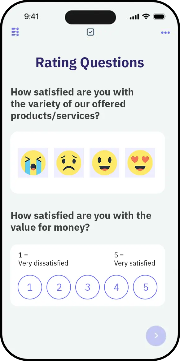 Rating Questions Example