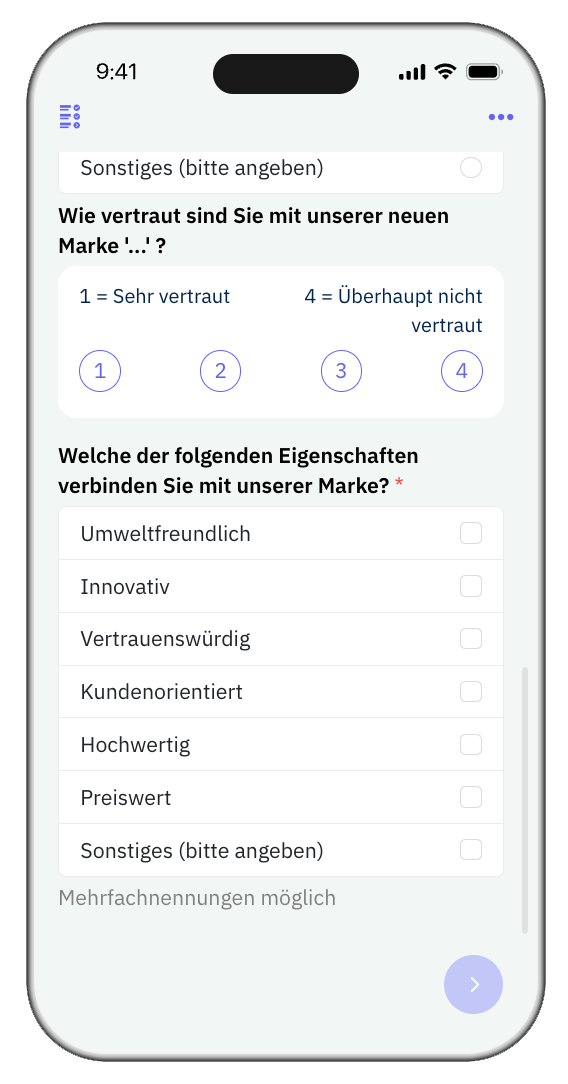 Vorschau einer Umfrage zur Markenidentität